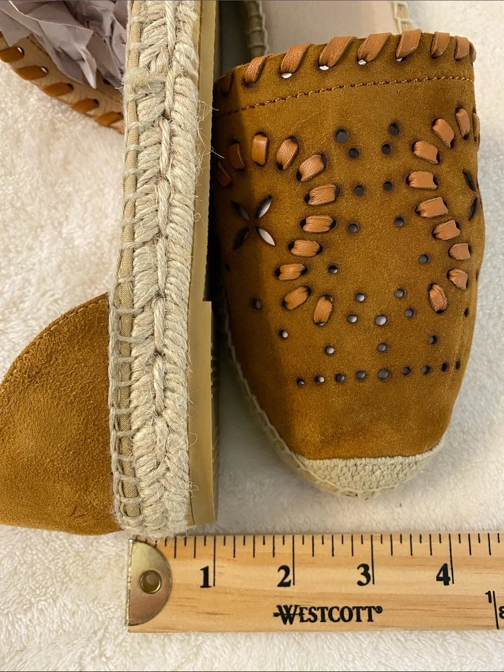 Kanna Pippa Tan Stitched Suede D’Orsay Flatform Espadrilles 11